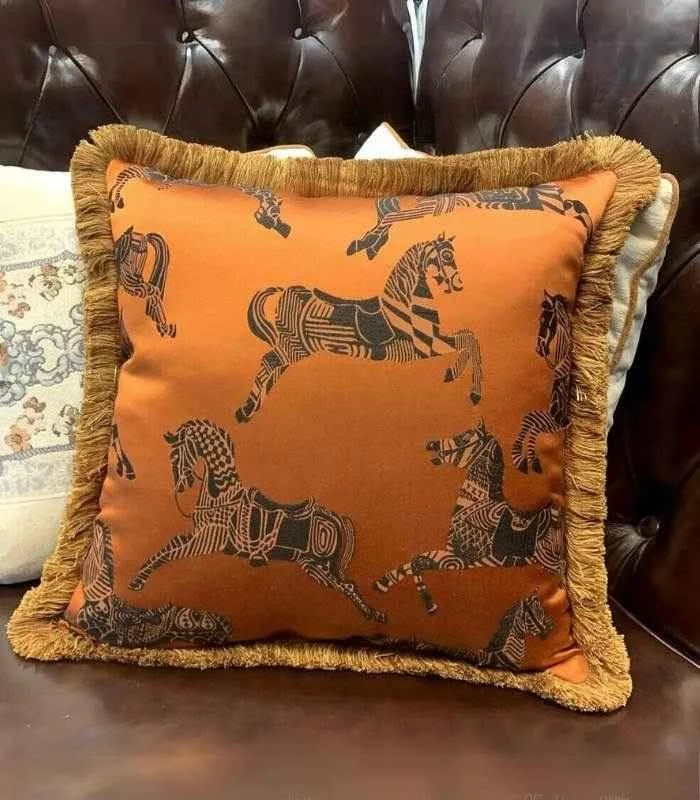 Decorative_Cushion_Cover_Orange_Fringed_Edge_Square_45x45cm_-_-_tag1_-4192604 Decorative Cushion Cover Orange Fringed Edge Square 45x45cm - - #tag1#
