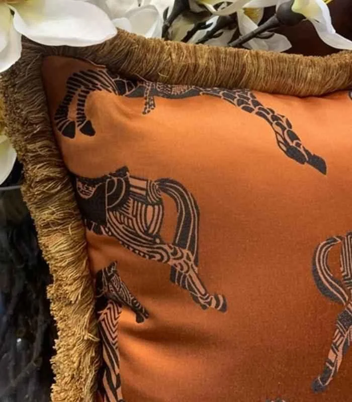Decorative_Cushion_Cover_Orange_Fringed_Edge_Square_45x45cm_-_-_tag1_-4192607 Decorative Cushion Cover Orange Fringed Edge Square 45x45cm - - #tag1#