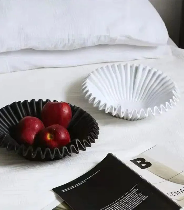 Decorative_Fruit_Bowl_Ruffle_White_Resin_27_cm_-_-_tag1_-4192733 Decorative Fruit Bowl Ruffle White Resin 27 cm - - #tag1#