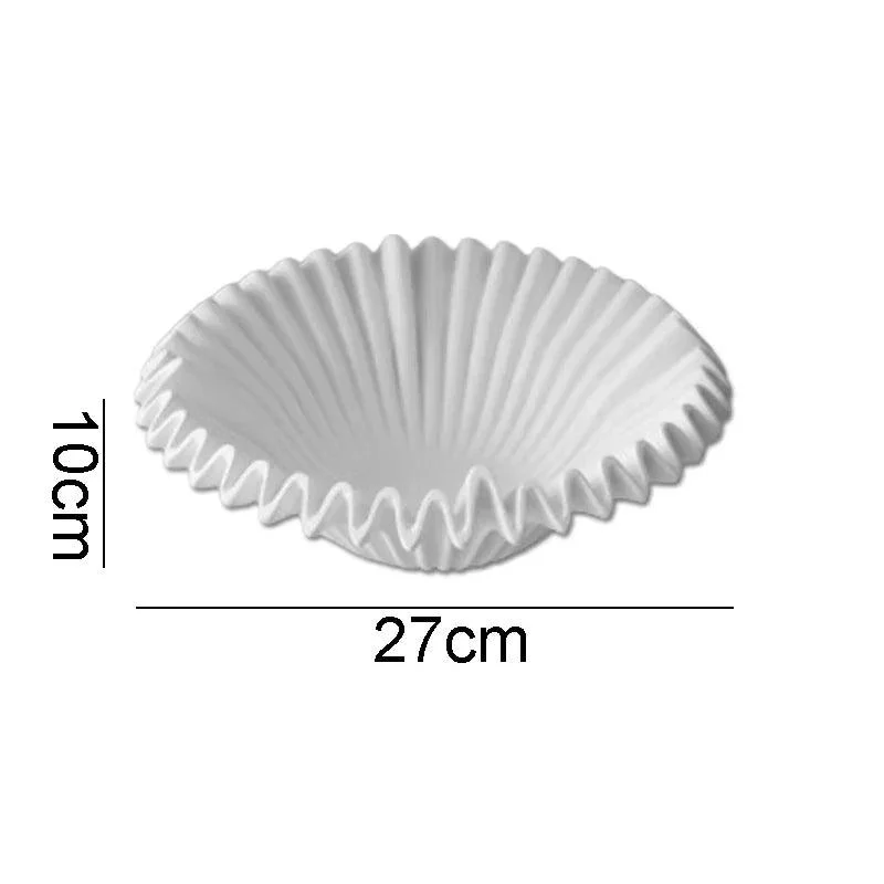 Decorative_Fruit_Bowl_Ruffle_White_Resin_27_cm_-_-_tag1_-4192740 Decorative Fruit Bowl Ruffle White Resin 27 cm - - #tag1#