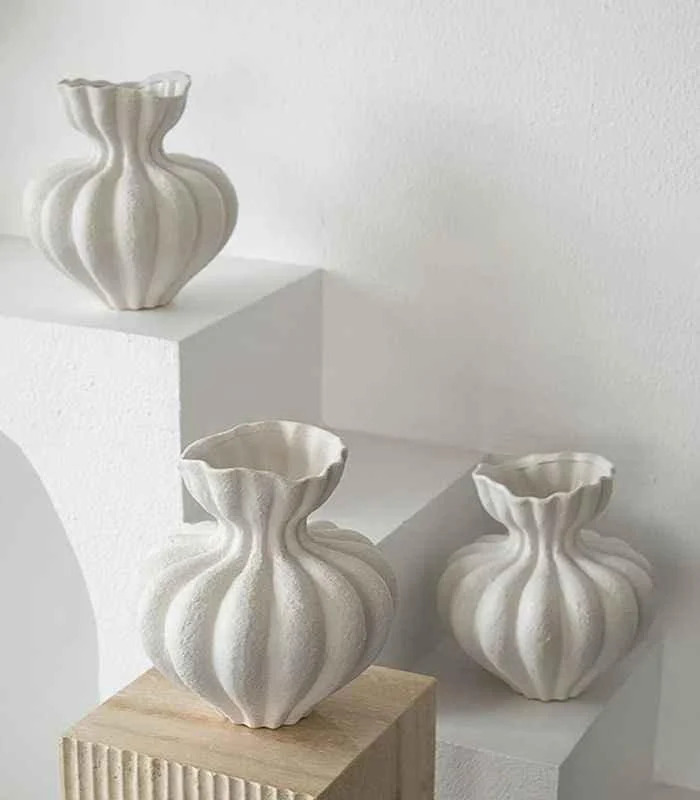 Delmara_Tabletop_Vase_Large_Textured_White_Ceramic_-_-_tag1_-4193418 Delmara Tabletop Vase Large Textured White Ceramic - - #tag1#