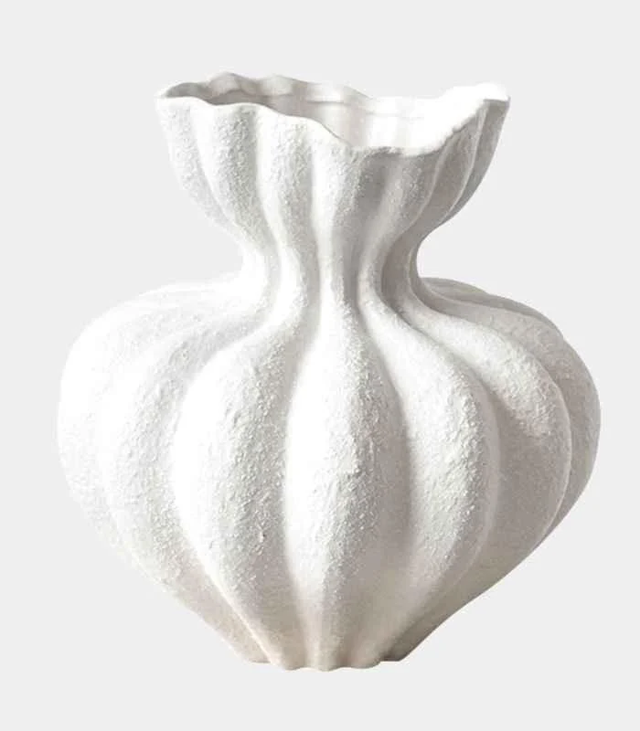 Delmara_Tabletop_Vase_Large_Textured_White_Ceramic_-_-_tag1_-4193428 Delmara Tabletop Vase Large Textured White Ceramic - - #tag1#