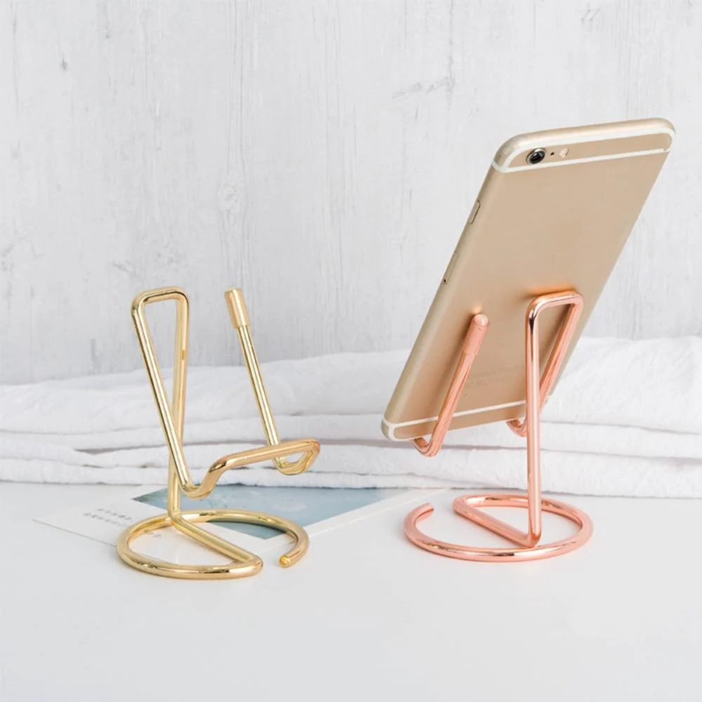 Display Stand Nordic Wrought Iron Mobile Phone Tablet Desktop Reading Organizer Storage Rack Decorative Desk Accessories