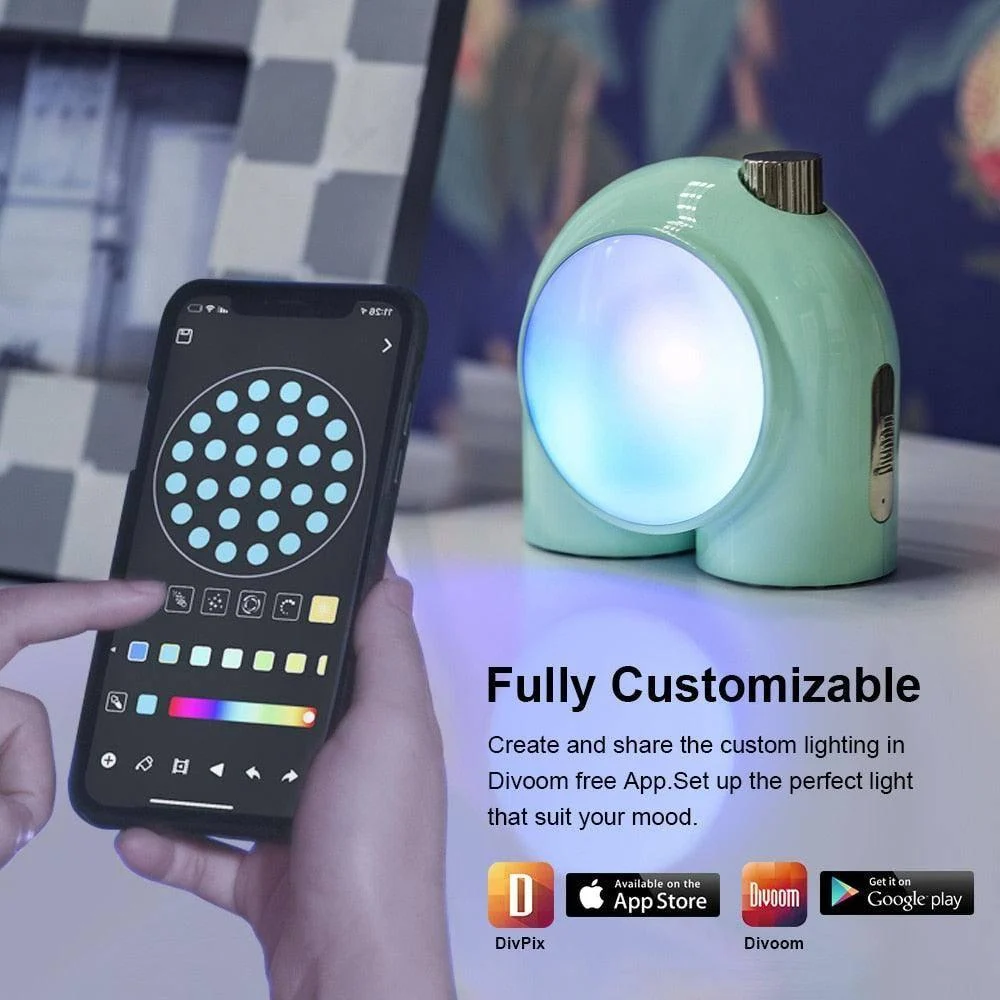 Divoom Planet-9 Bedside Music Lamp - Decorative and Functional RGB LED Lighting -