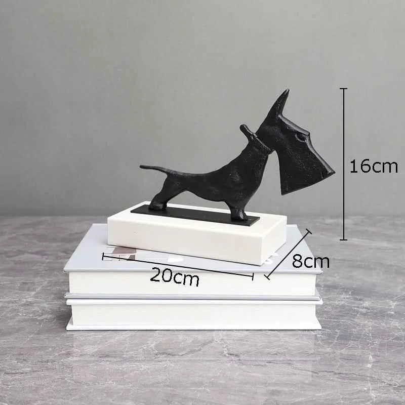 Dog_Sculpture_on_Marble_Stand_27cm_-_-_tag1_-4195347 Dog Sculpture on Marble Stand 27cm - - #tag1#