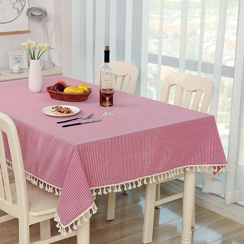 Dot_Plaid_Linen_Tablecloth_with_Tassels_-_-4179920 Dot Plaid Linen Tablecloth with Tassels -