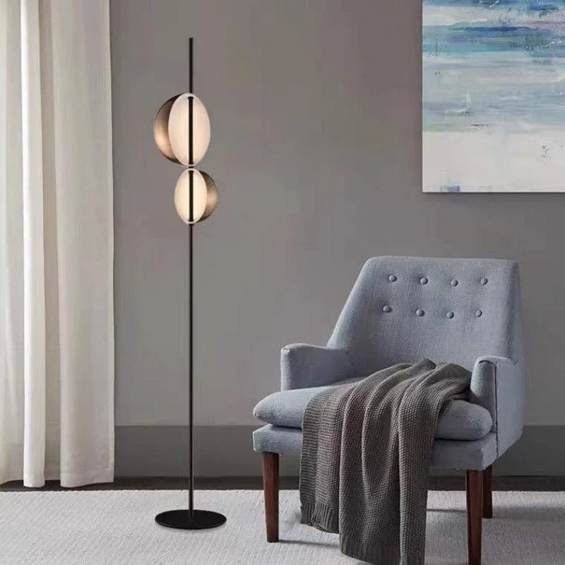 Double Dome Head Upright Floor Lamp -