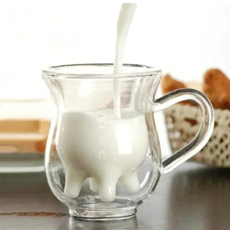 Double Layer Glass 'Cow' Coffee Mug -  - #tag1#