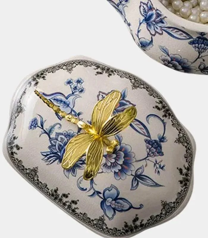 Dragonfly_Blue_White_Porcelain_Trinket_Box_with_Crackle_Glaze_-_22.5_x_18.5_cm_-_-_tag1_-4196188 Dragonfly Blue & White Porcelain Trinket Box with Crackle Glaze - 22.5 x 18.5 cm - - #tag1#