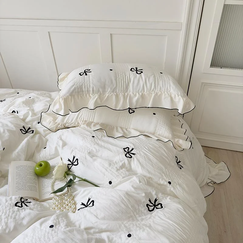 Dreamy Ribbon Ruffle Bedding Set -  - #tag1#