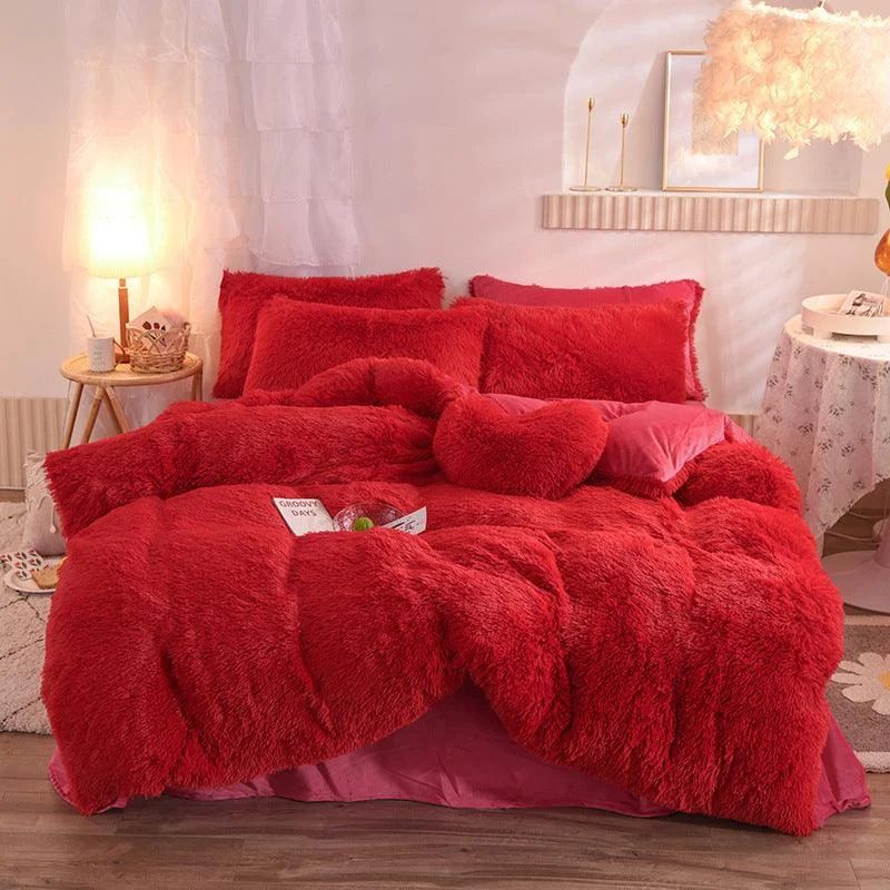 Dreamy_Winter_Mink_Fleece_Bedsheet_Set_-_-_tag1_-4204585 Dreamy Winter Mink Fleece Bedsheet Set - - #tag1#