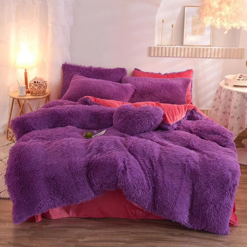 Dreamy_Winter_Mink_Fleece_Bedsheet_Set_-_-_tag1_-4204597 Dreamy Winter Mink Fleece Bedsheet Set - - #tag1#