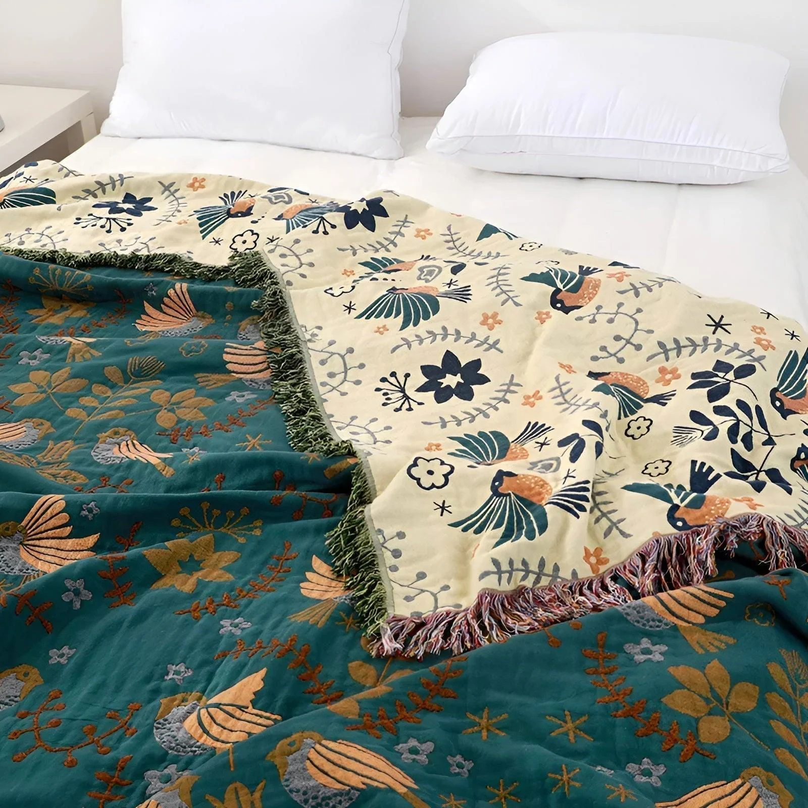 Duvet cover - Boho - Floral Embroidery - Warm blanket - - #tag1#