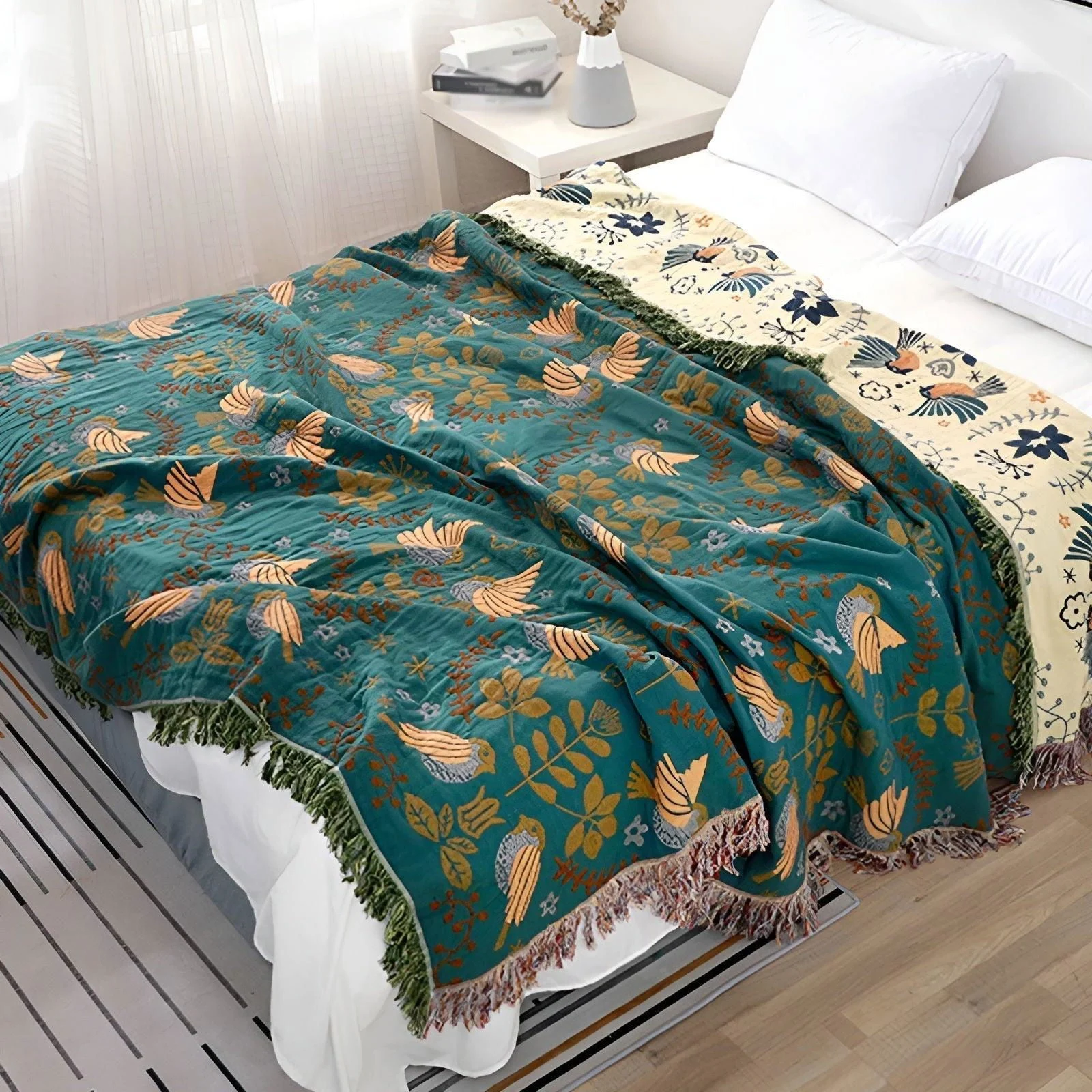Duvet_cover_-_Boho_-_Floral_Embroidery_-_Warm_blanket_-_-_tag1_-4206456 Duvet cover - Boho - Floral Embroidery - Warm blanket - - #tag1#