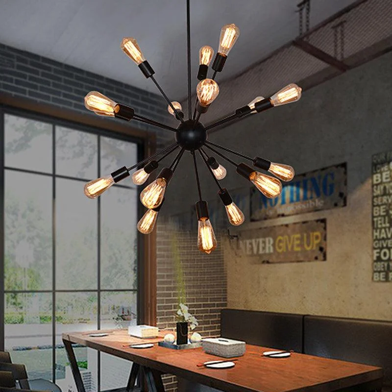 E27 Edison Bulbs Vintage Industrial Loft Pendant Light 12 16 18 20 Head Sputnik Pendant Lamp