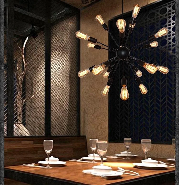 E27 Edison Bulbs Vintage Industrial Loft Pendant Light 12 16 18 20 Head Sputnik Pendant Lamp 375dc908 4bb7 4fb5 9980 E57bd31cf478