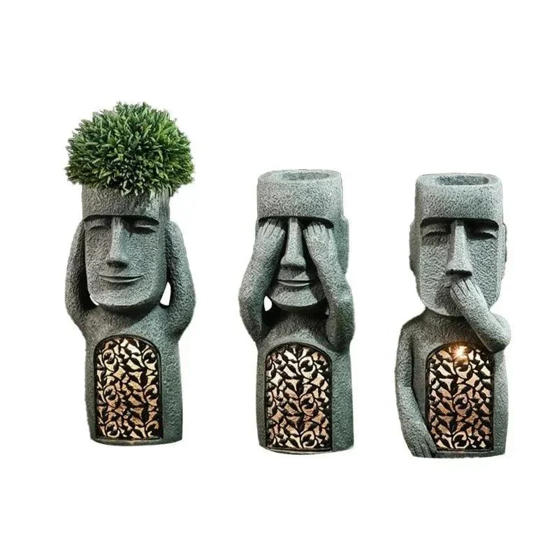 Easter_Island_Statue_Flower_Pot_-_LED_Lighting_-_For_Outdoors_-_Garden_Decoration_-_-_tag1_-4207311 Easter Island Statue Flower Pot - LED Lighting - For Outdoors - Garden Decoration - - #tag1#