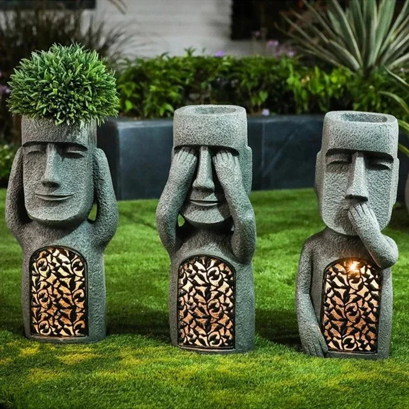 Easter_Island_Statue_Flower_Pot_-_LED_Lighting_-_For_Outside_-_Garden_Decoration_-_-_tag1_-4207335 Easter Island Statue Flower Pot - LED Lighting - For Outside - Garden Decoration - - #tag1#