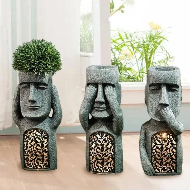 Easter_Island_Statue_Flower_Pot_-_LED_Lighting_-_For_Outside_-_Garden_Decoration_-_-_tag1_-4207358 Easter Island Statue Flower Pot - LED Lighting - For Outside - Garden Decoration - - #tag1#