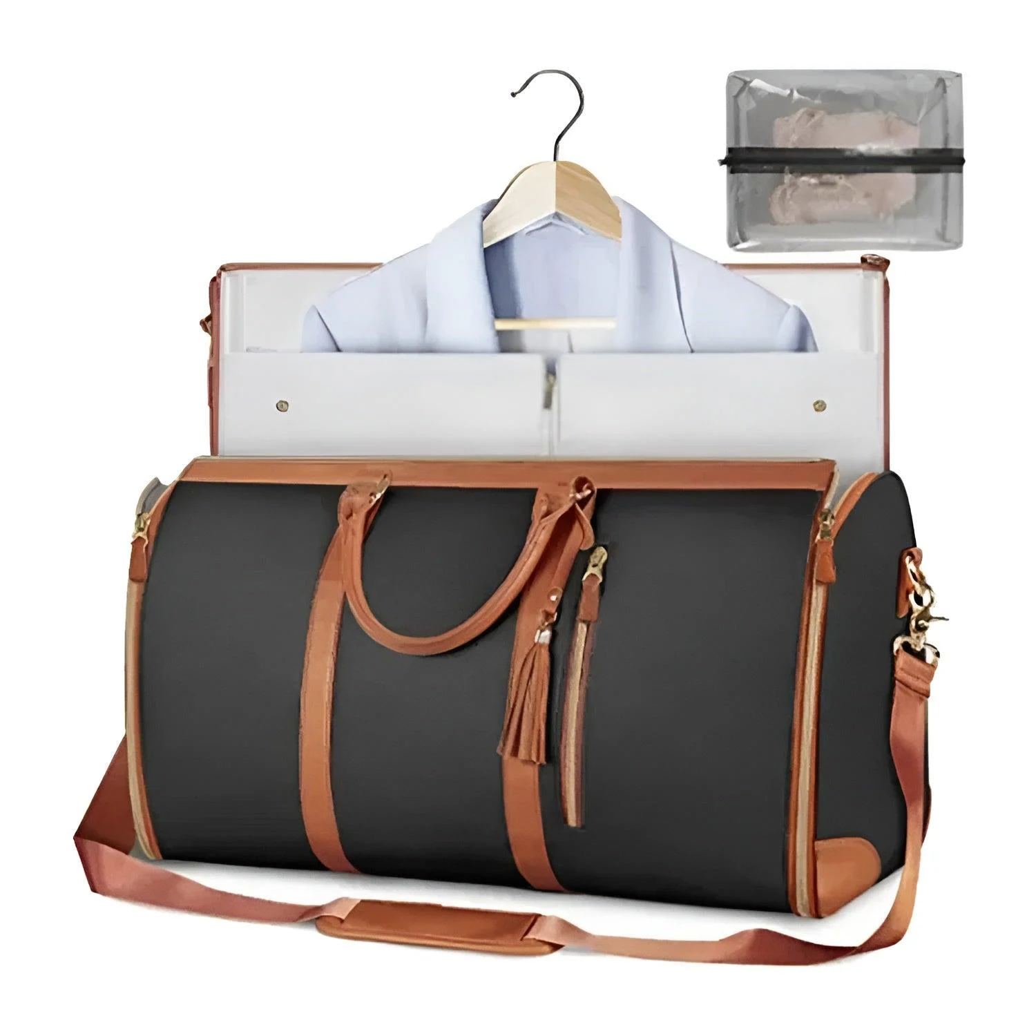 ElegaFold - Elegant Leather Dress Organizer, foldable Travel Bag - - #tag1#