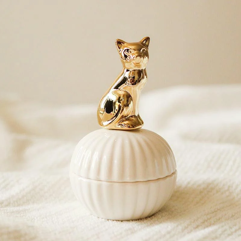 Elegance Animal Figurine Handle Jewelry Storage Jar - - #tag1#