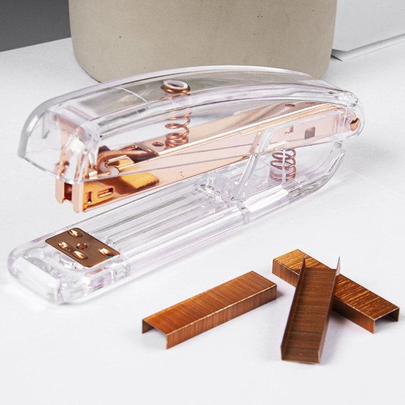 Elegance Transparent Rose Gold Stapler - - #tag1#