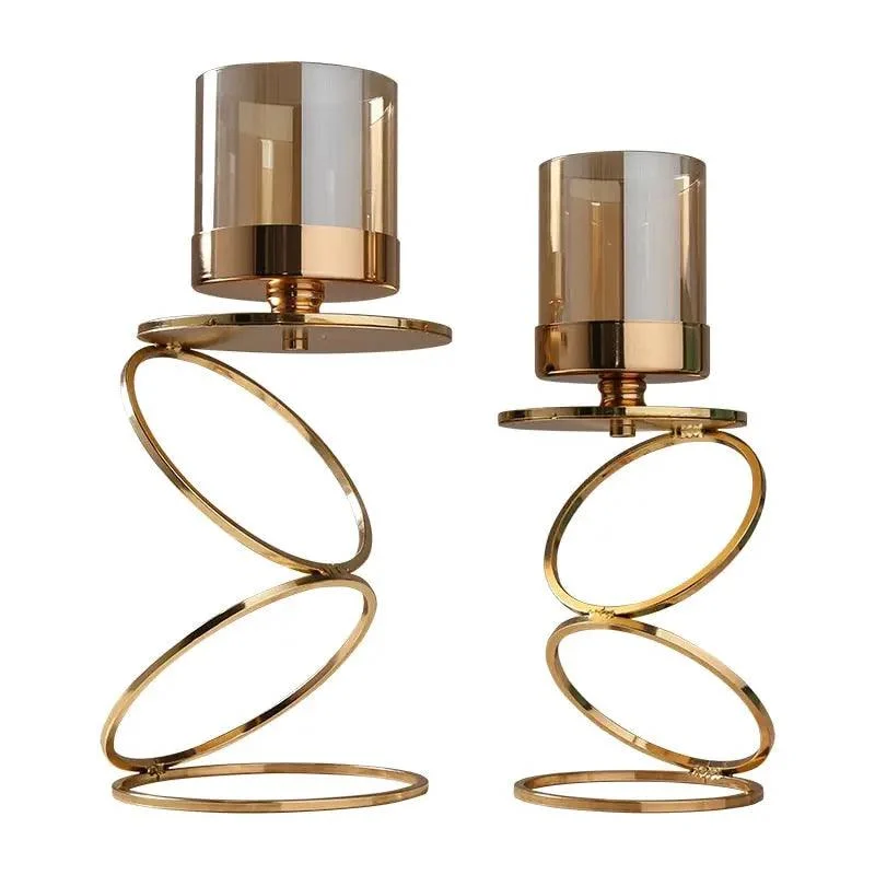 Elegant Metal Candle Holders -