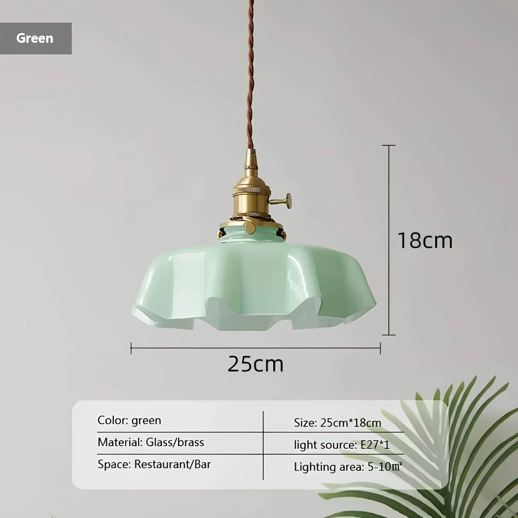 EleganzLicht_-_Messing_Hangelampe_mit_klassischem_Design_gruen Eleganzlicht Messing Hangelampe Mit Klassischem Design Gruen
