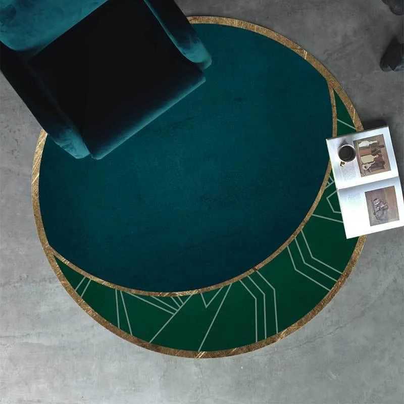 Emerald Green Round Rug -