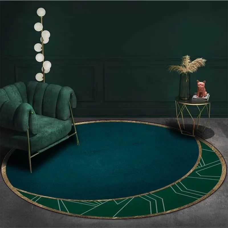 Emerald Green Round Rug -
