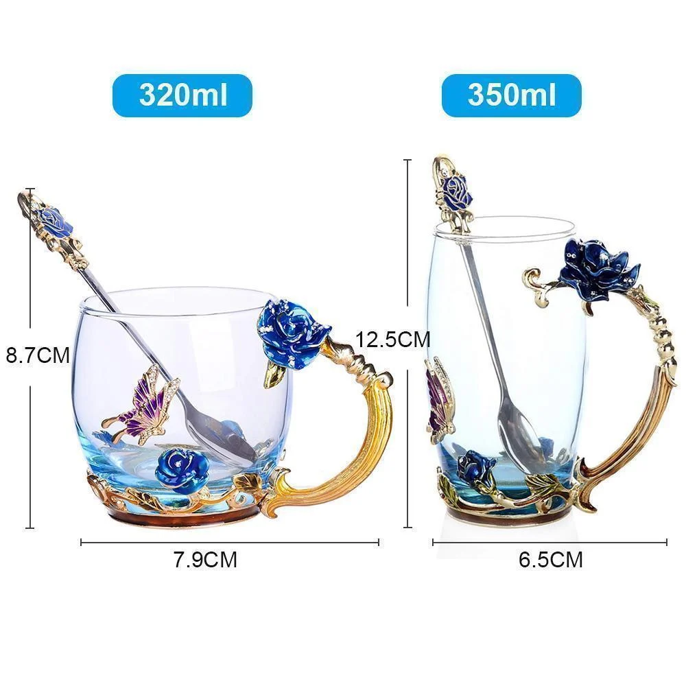 Enamel_Rose_Glass_Tea_Cup_Set_With_Spoon_-_-_tag1_-4215728 Enamel Rose Glass Tea Cup Set (With Spoon) - - #tag1#