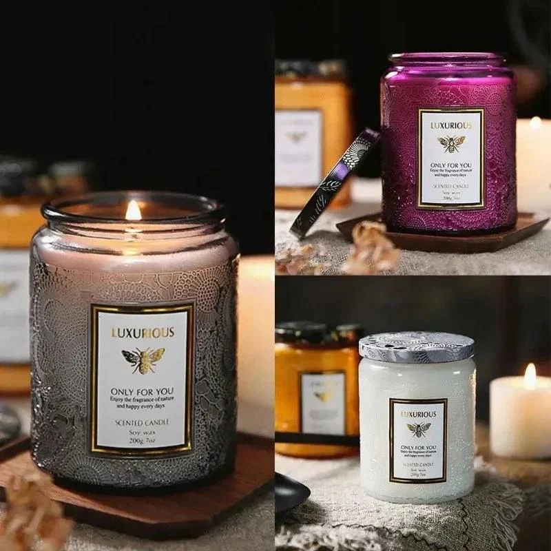 Essential Oil Fragrant Scented Candle Jar -  - #tag1#