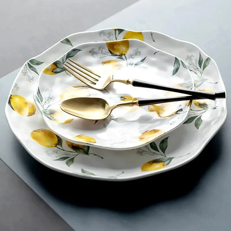 European-Ceramic-Plate-Creative-Rural-Style-Breakfast-Bread-Plate-Hand-Drawn-Lemon-Desktop-Fruit-Salad-Plates_a15797a9-a6ce-4615-8c92-f60759be965c ZestVista - European ceramic plate lemon - ISTANBULLU LTD