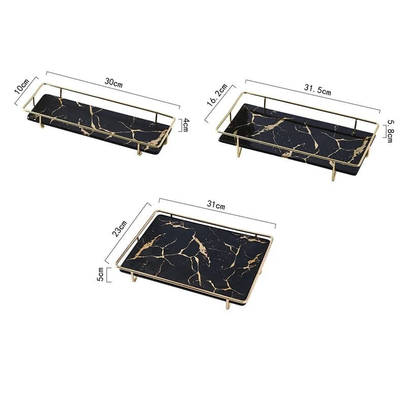 European Style Marble Storage Tray Luxury Ceramic Dessert Table With Metal Shelf Tea Cup Food Jewelry 306c55df 3d3f 4eb5 81d8 59515fb7c076