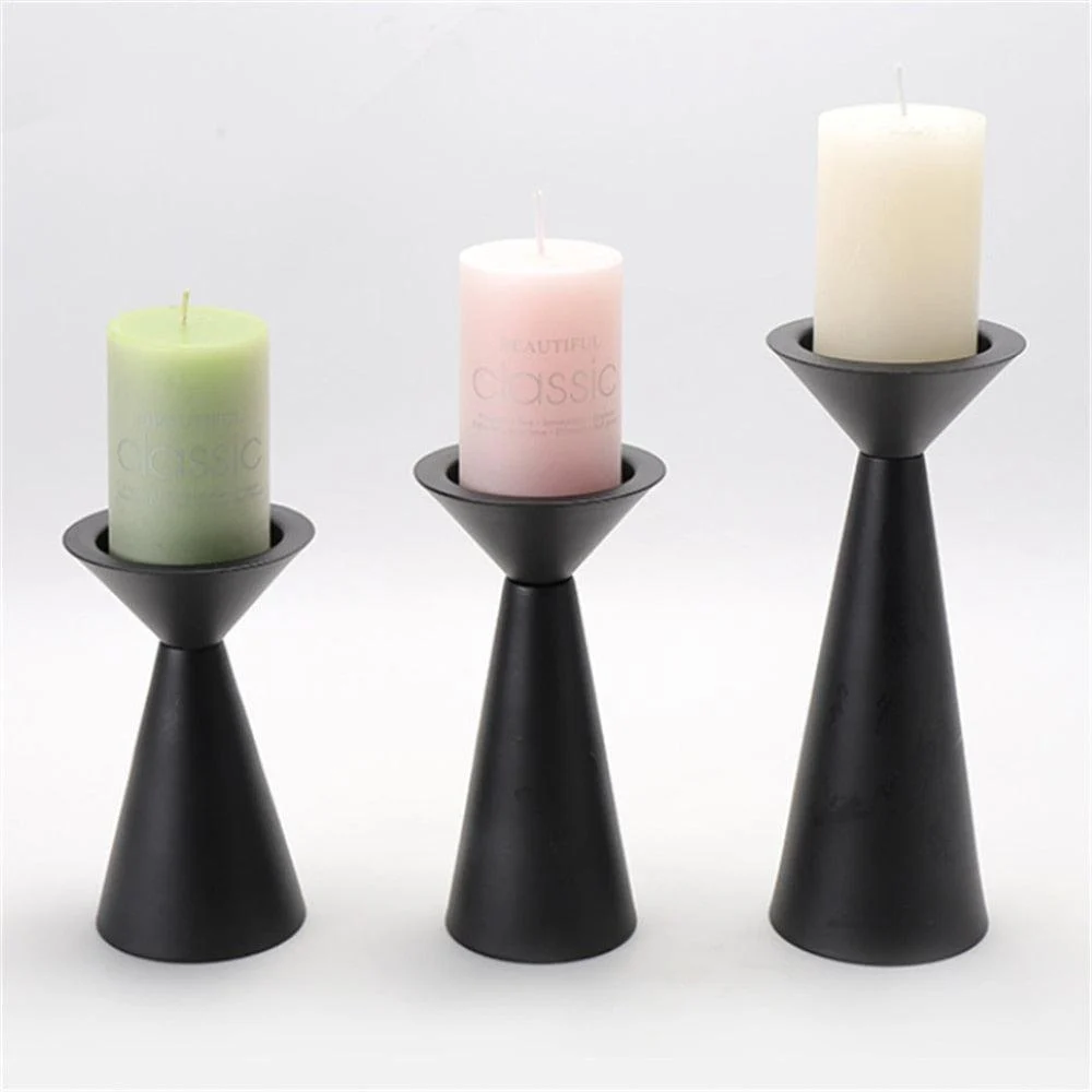 European_Style_Black_Matte_Metal_Candle_Stand_-_-4185470 European Style Black Matte Metal Candle Stand -
