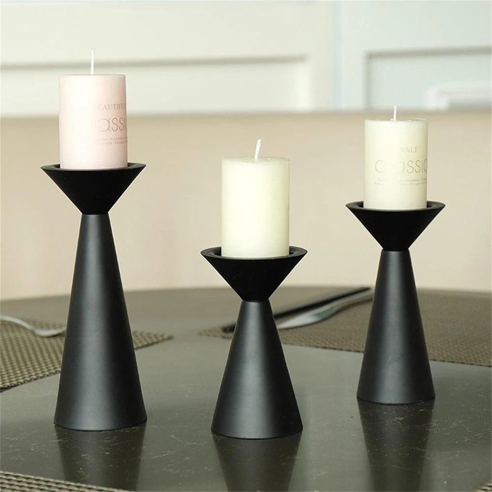 European_Style_Black_Matte_Metal_Candle_Stand_-_-4185481 European Style Black Matte Metal Candle Stand -