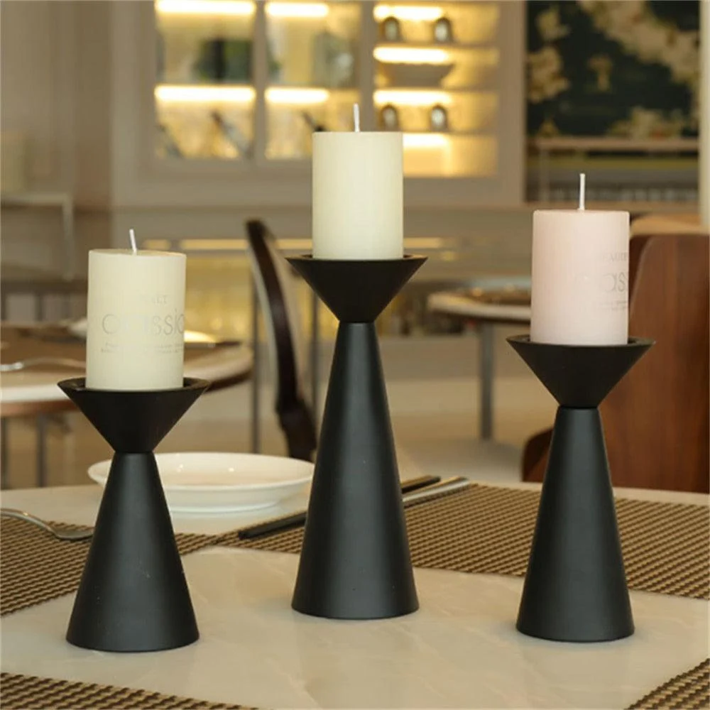 European_Style_Black_Matte_Metal_Candle_Stand_-_-4185487 European Style Black Matte Metal Candle Stand -
