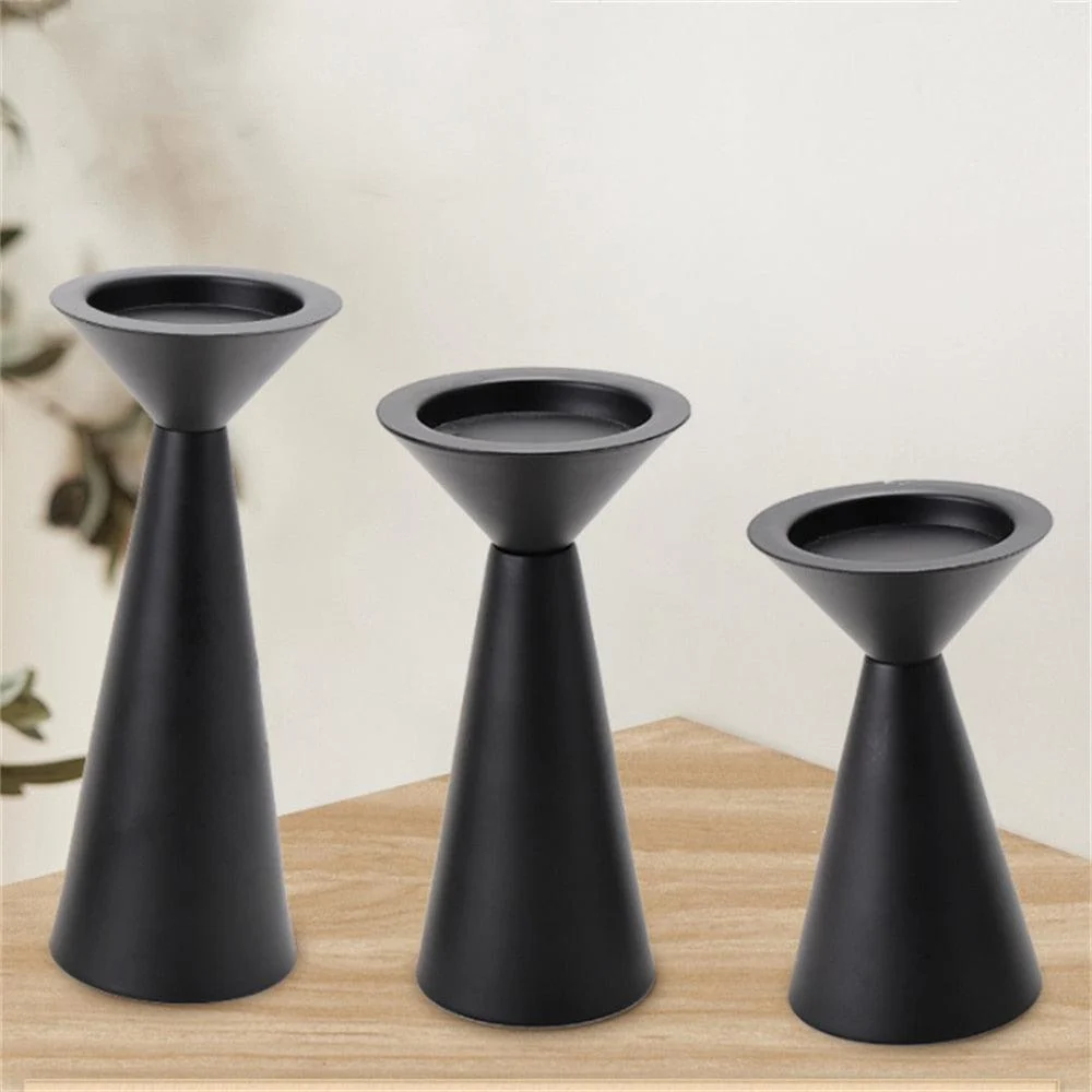 European_Style_Black_Matte_Metal_Candle_Stand_-_-4185492 European Style Black Matte Metal Candle Stand -