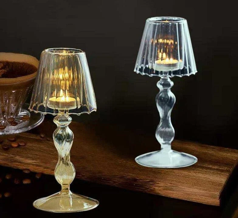 European_Style_Table_Lamp_Shaped_Amber_Glass_Candle_Holder_-_-4185638 European Style Table Lamp Shaped Amber Glass Candle Holder -