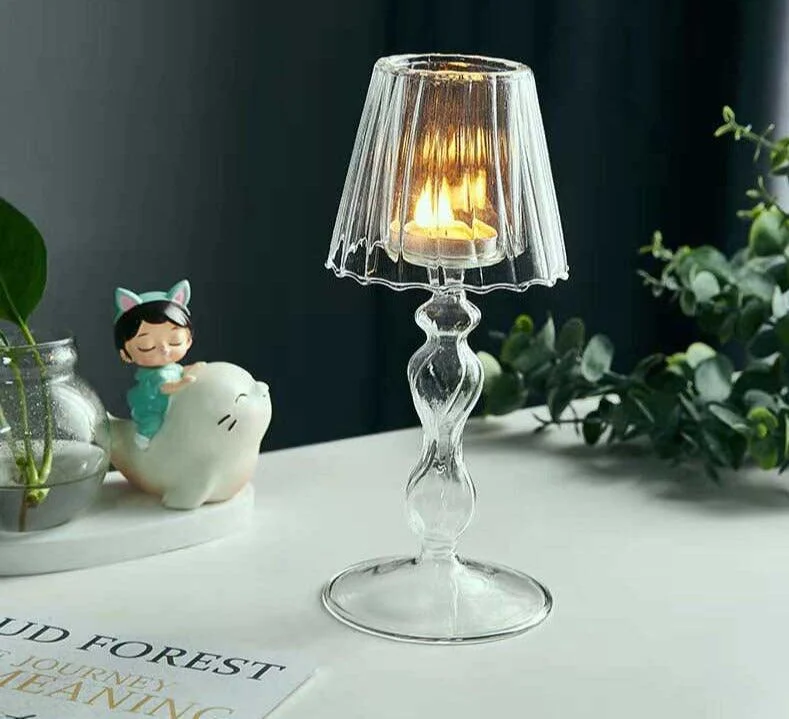 European_Style_Table_Lamp_Shaped_Amber_Glass_Candle_Holder_-_-4185653 European Style Table Lamp Shaped Amber Glass Candle Holder -
