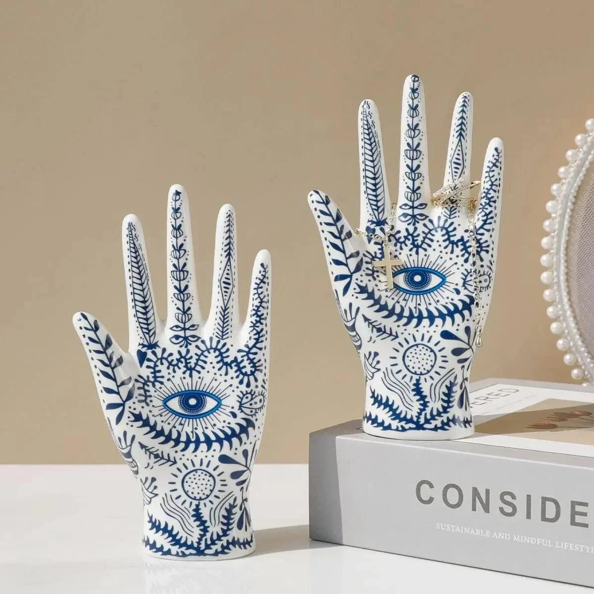 Eye of Fatima Ceramic Jewellery Display Storage Stand -  - #tag1#