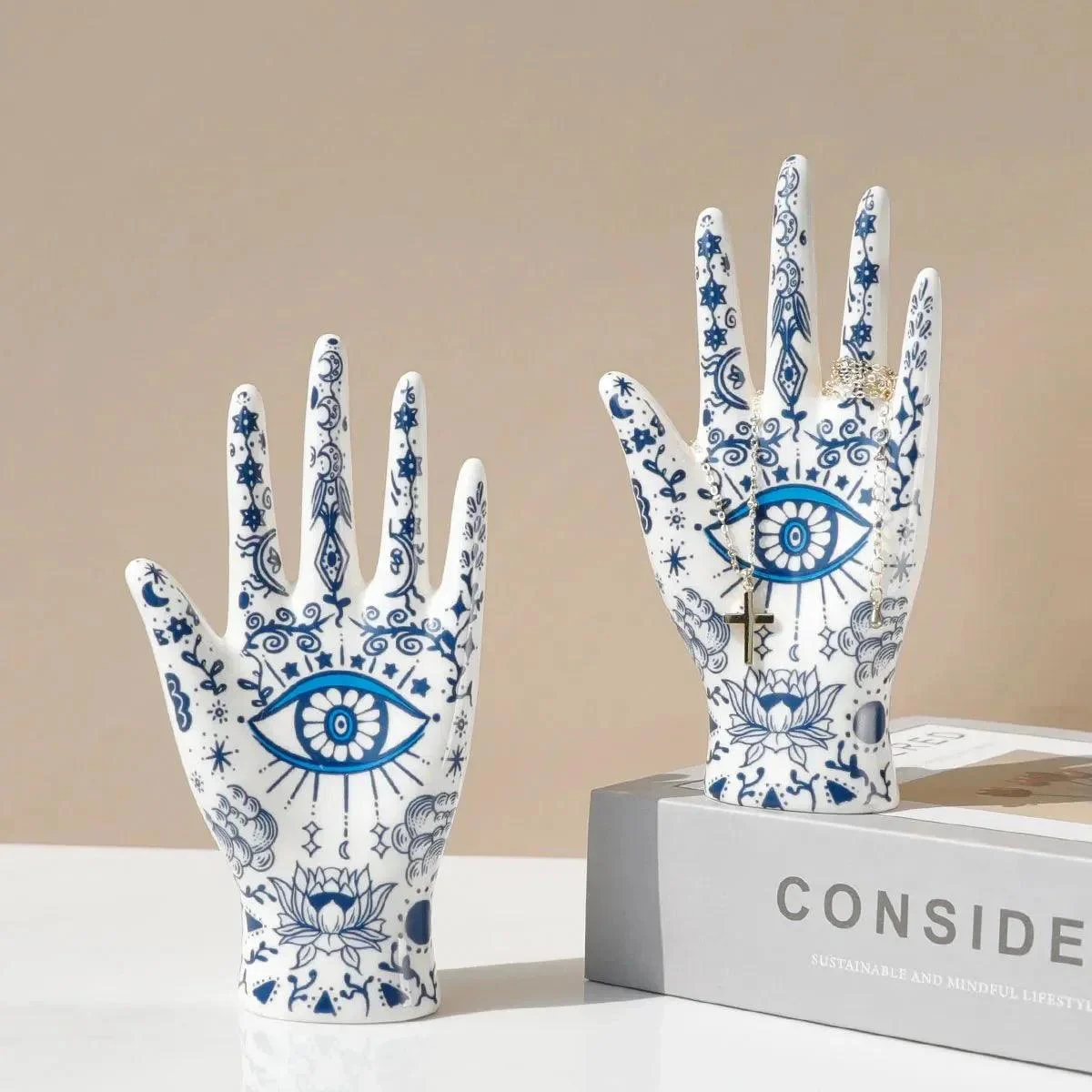 Eye of Fatima Ceramic Jewellery Display Storage Stand -  - #tag1#