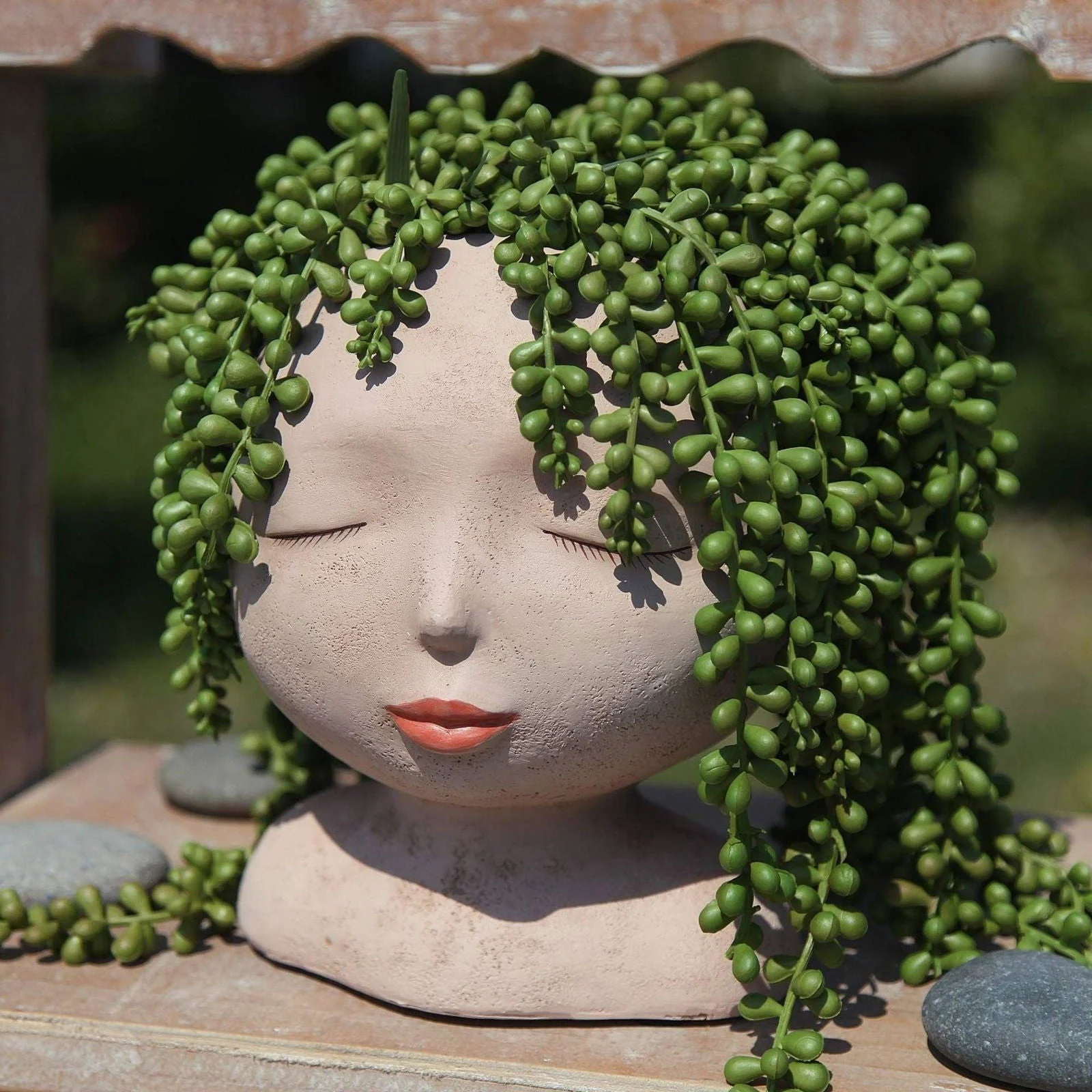 Face Flower Hair Planter Pot -