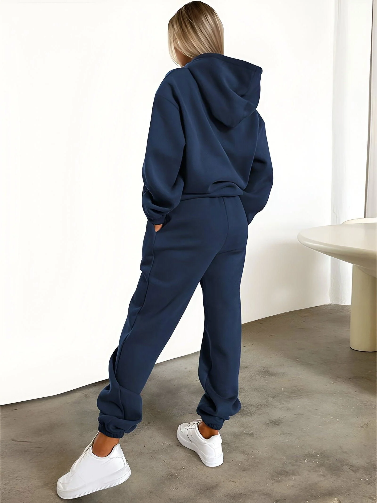 Fash-Track Suit Set - Loungewear Women's Letter Print Hoodie & Pants with Drawstring - - #tag1#