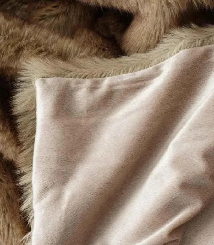 Faux Fur Blanket Light Brown Caramel -  - #tag1#