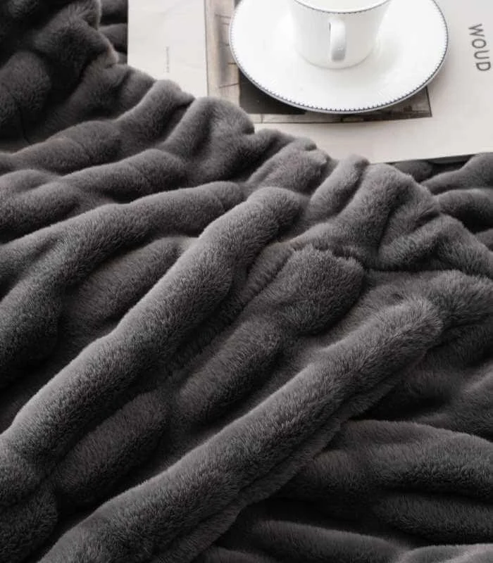 Faux_Fur_Throw_Blanket_Luxe_Grey_Plush_and_Thick_2_kg_-_-_tag1_-4207624 Faux Fur Throw Blanket Luxe Grey Plush and Thick (2 kg) - - #tag1#