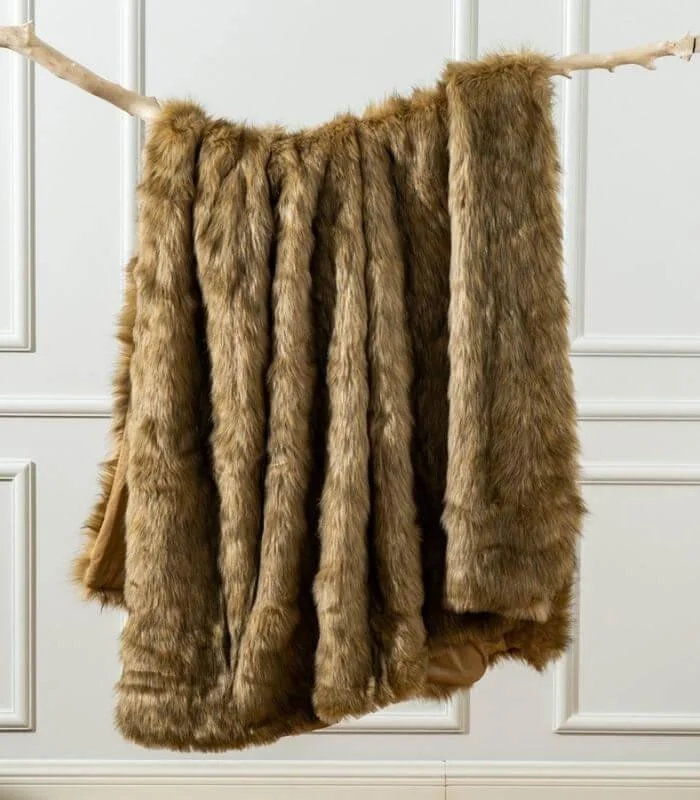 Faux_Fur_Throw_Blanket_Soft_Thick_Ochre_Brown_-_-_tag1_-4207712 Faux Fur Throw Blanket Soft Thick Ochre Brown - - #tag1#