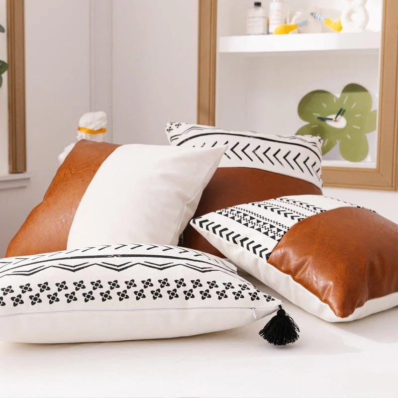 Faux_Leather_Chevron_Cushions_-_-4187702 Faux Leather Chevron Cushions -