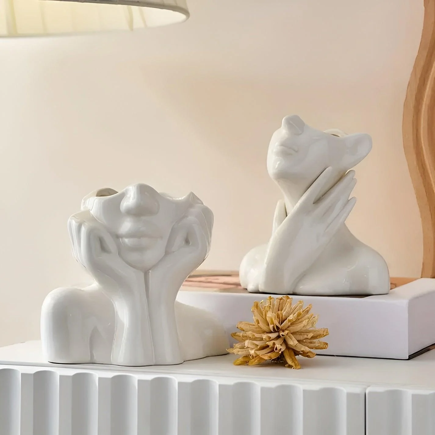 FemmeFlora Vase - Expressive Ceramic Flower Vase with Human Face -  - #tag1#