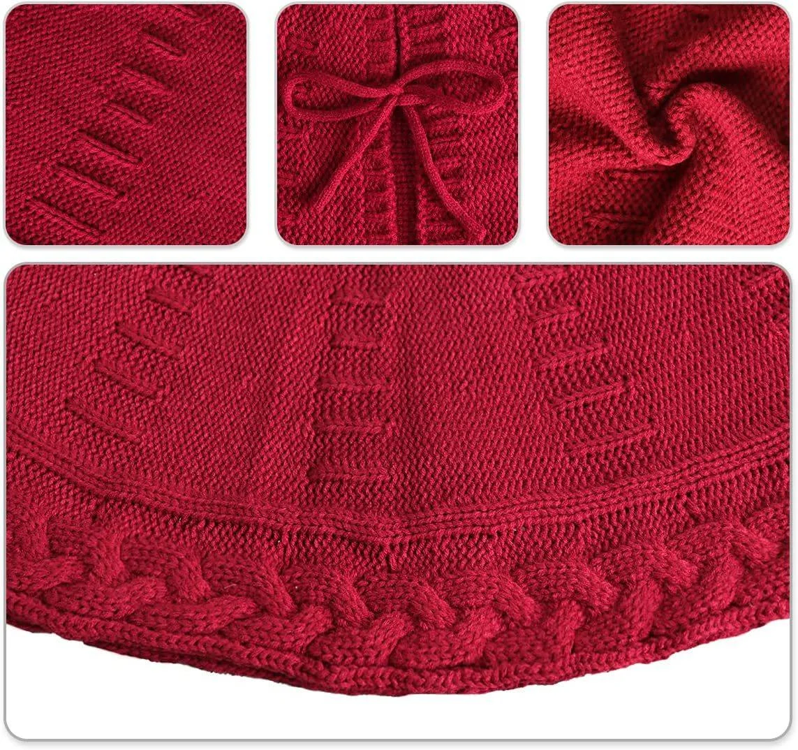 Festive_Red_Knitted_Christmas_Tree_Skirt_-_-_tag1_-4208697 Festive Red Knitted Christmas Tree Skirt - - #tag1#